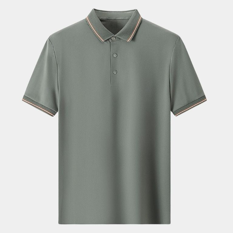 Melchior | Marineblauwe polo met contrastbies