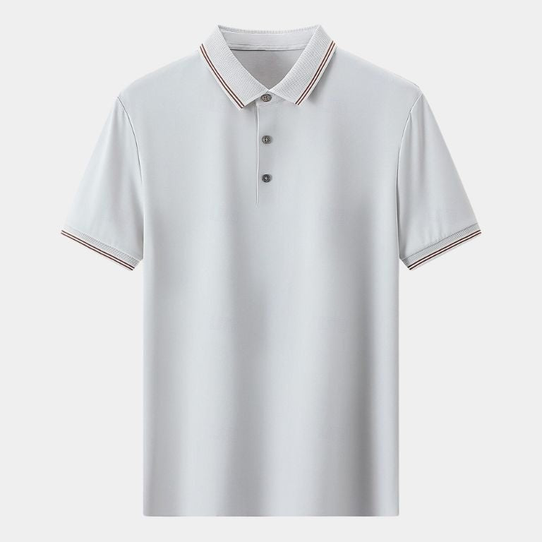 Melchior | Marineblauwe polo met contrastbies