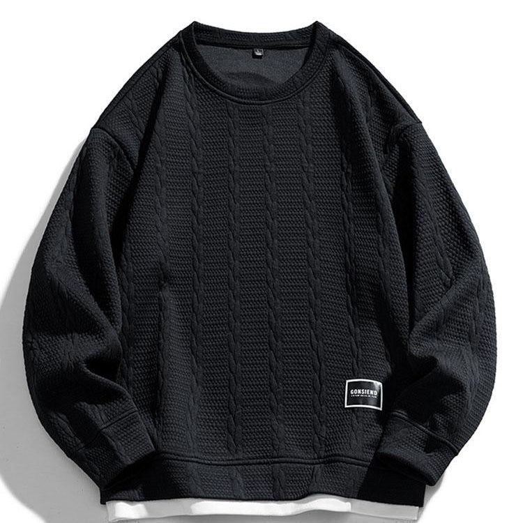 Menno | Sweater met jacquarddessin met tarwemotief en relaxte pasvorm