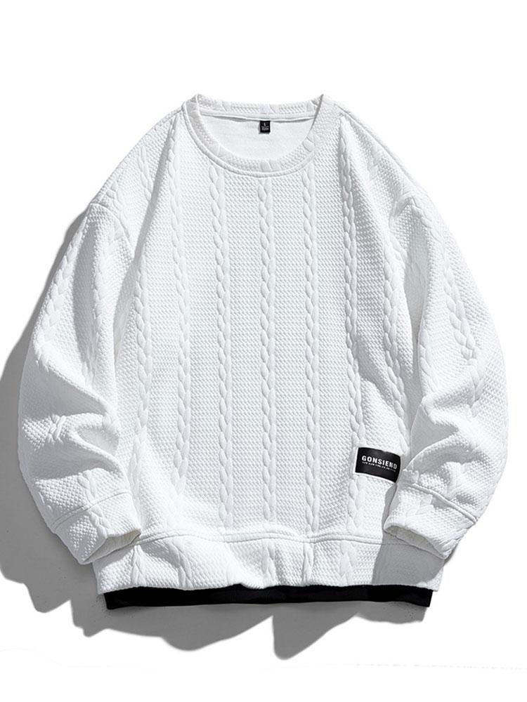 Menno | Sweater met jacquarddessin met tarwemotief en relaxte pasvorm