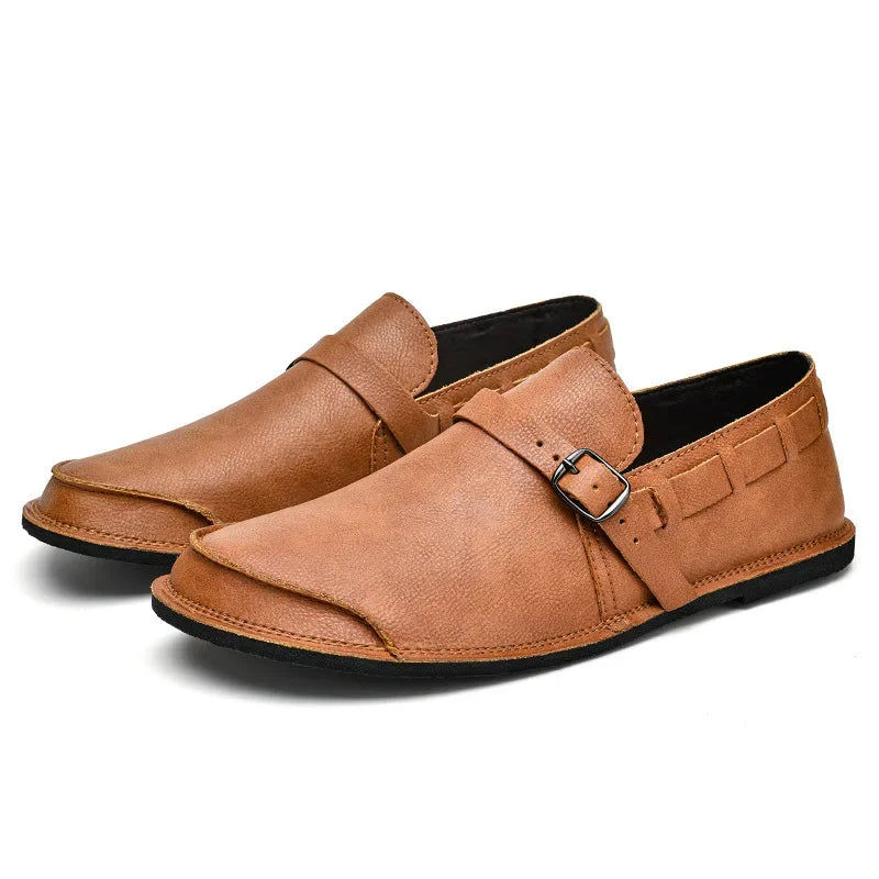 Minne | Leren loafers met gesp