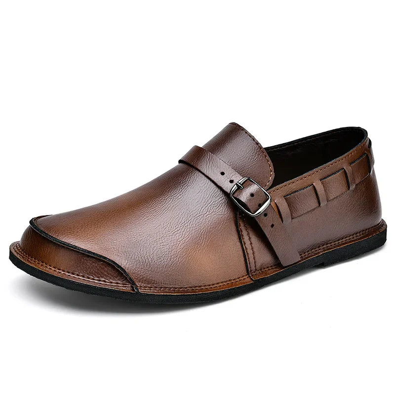 Minne | Leren loafers met gesp