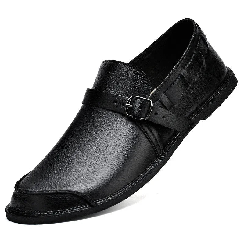 Minne | Leren loafers met gesp