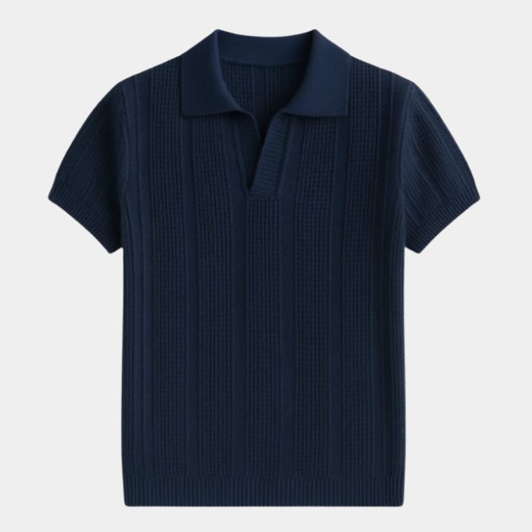 Nicolaas | Crèmekleurige polo met structuur