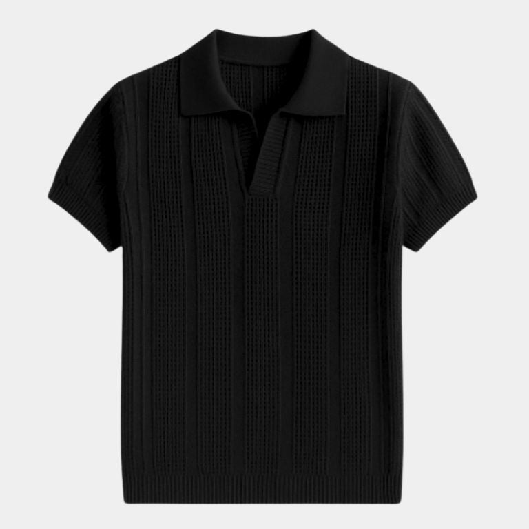 Nicolaas | Crèmekleurige polo met structuur