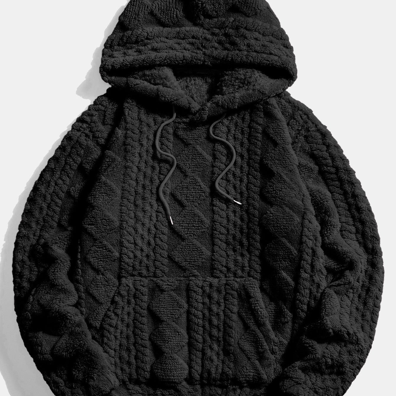 Niek | Teddyhoodie met geometrisch jacquarddessin