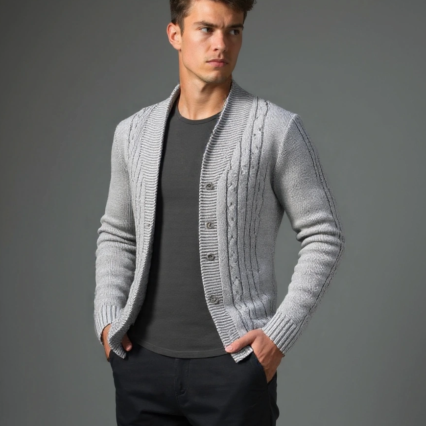 Pepijn | Olijfgroen kabelgebreid vest