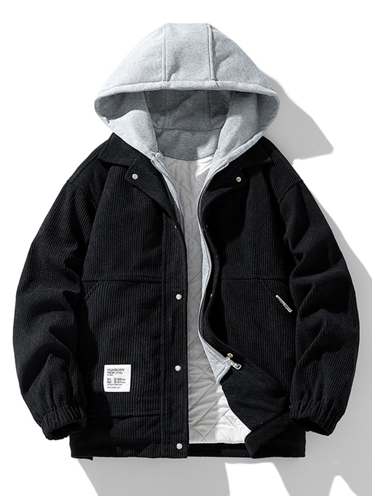 Noah | Gewatteerde corduroy jas met capuchon