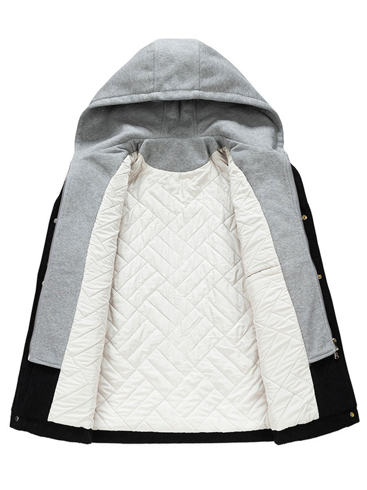 Noah | Gewatteerde corduroy jas met capuchon