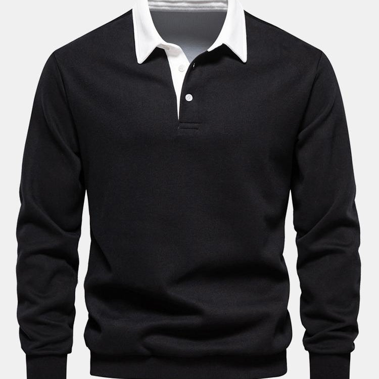 Noud | Sweater met contrastdetails en polokraag