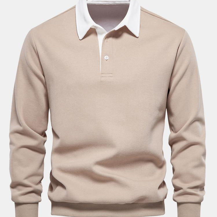 Noud | Sweater met contrastdetails en polokraag