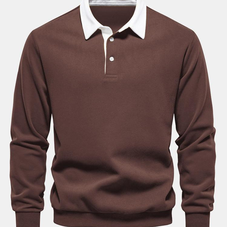 Noud | Sweater met contrastdetails en polokraag