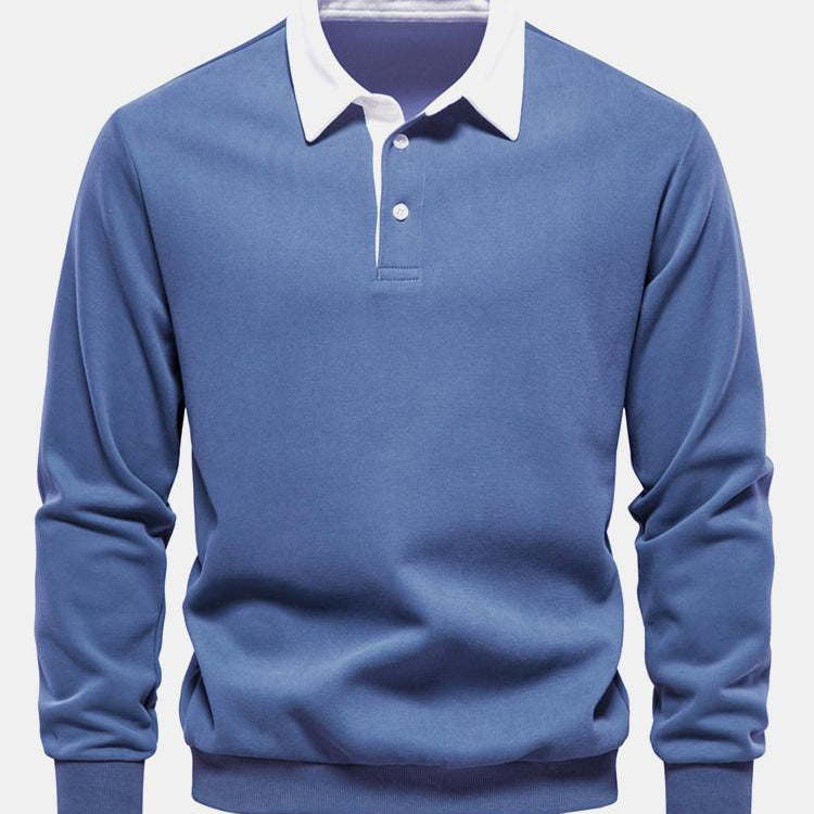 Noud | Sweater met contrastdetails en polokraag