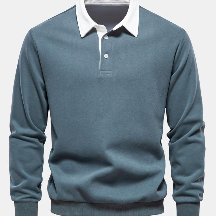 Noud | Sweater met contrastdetails en polokraag