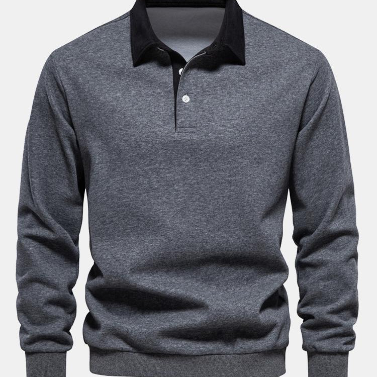 Noud | Sweater met contrastdetails en polokraag