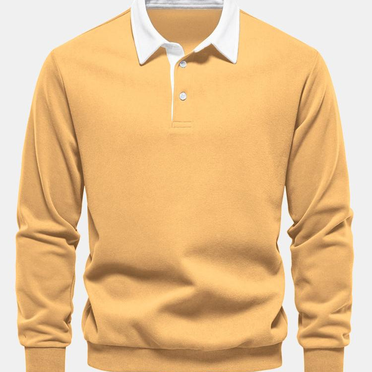 Noud | Sweater met contrastdetails en polokraag