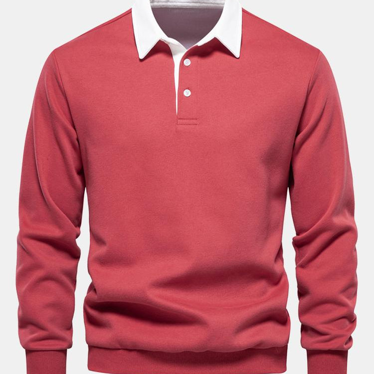 Noud | Sweater met contrastdetails en polokraag