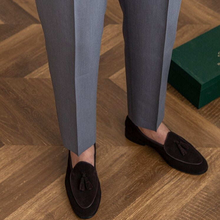 Hubert | Klassieke broek met hoge taille en gesp