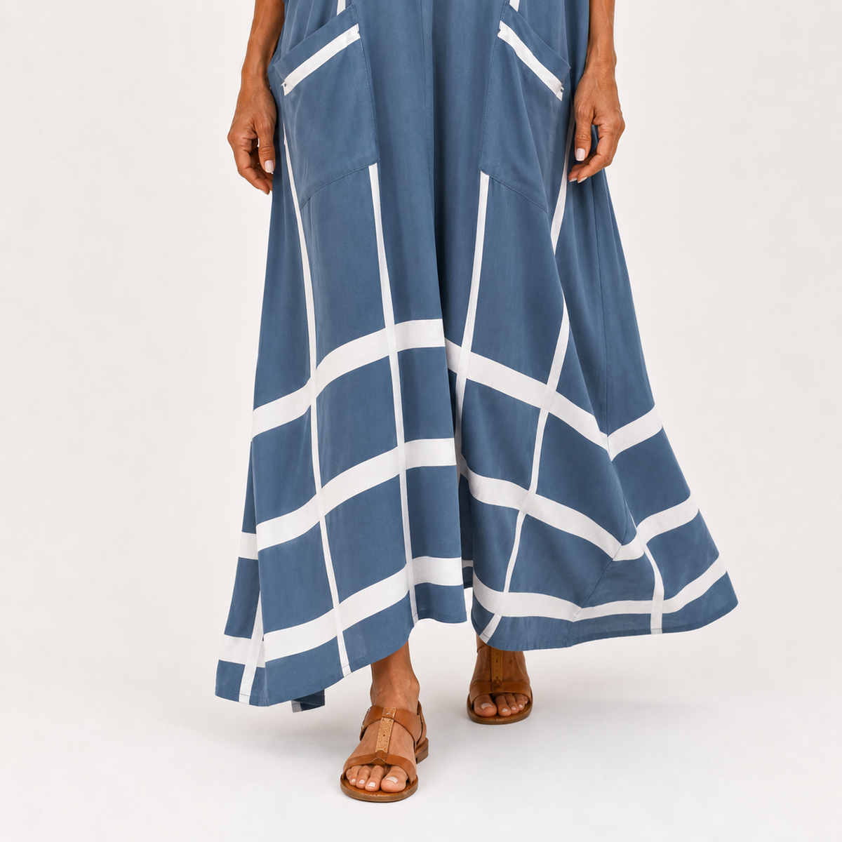 Oda | Blauwe kaftan met strepen