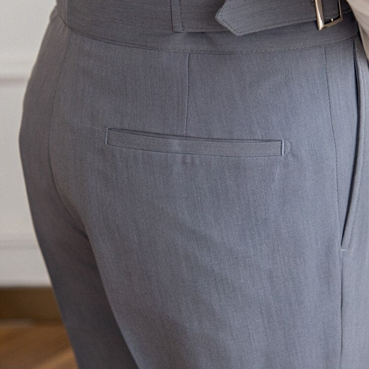Hubert | Klassieke broek met hoge taille en gesp