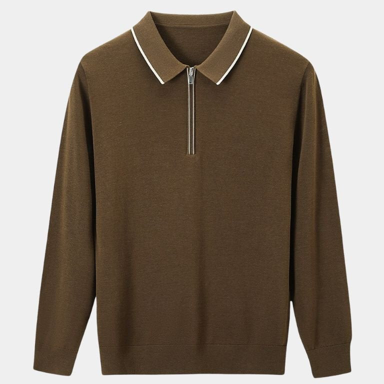 Olaf | Polo met lange mouwen en rits