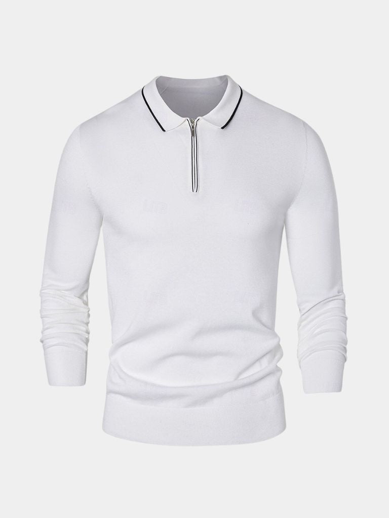 Olaf | Polo met lange mouwen en rits