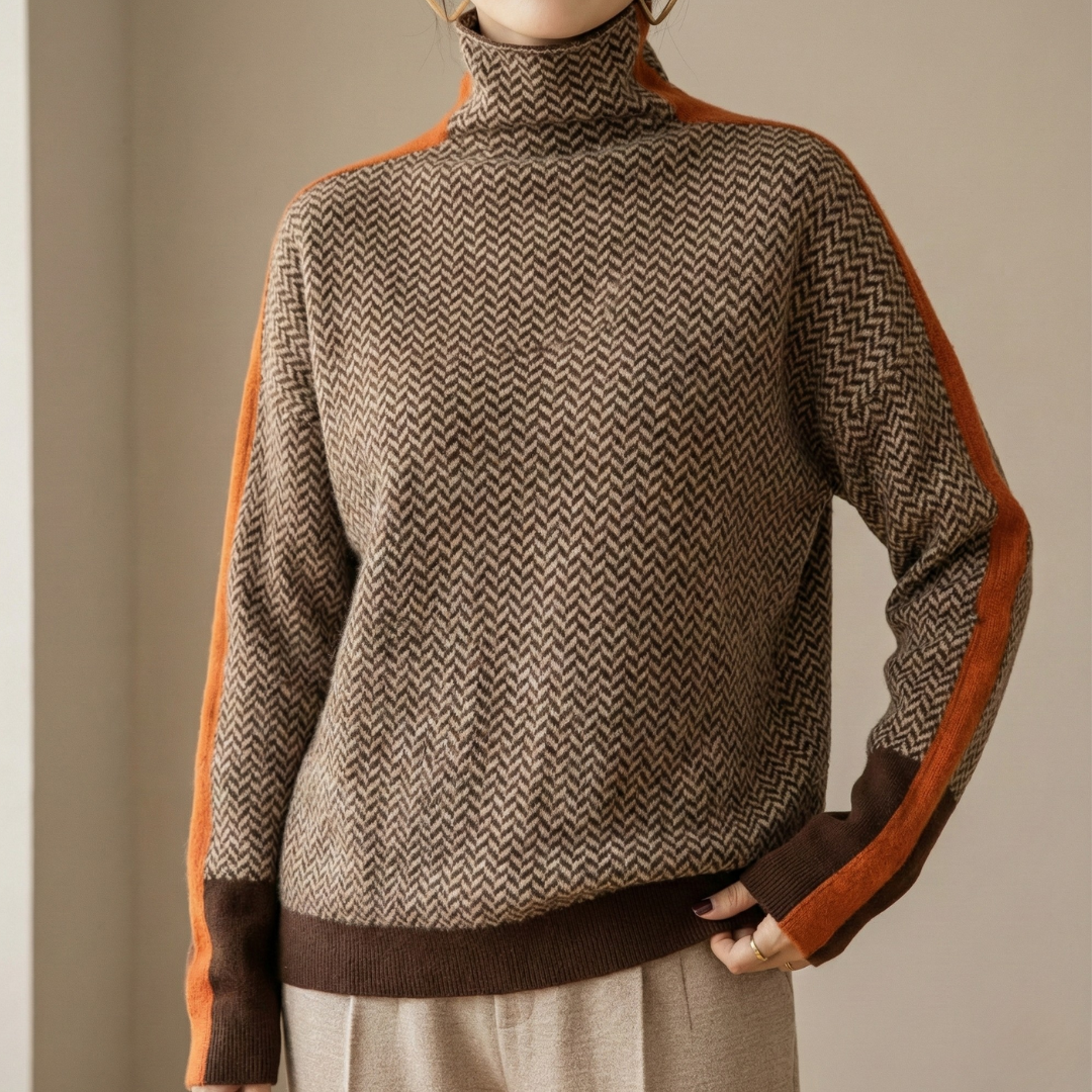 Eleanor | Luxe coltrui met visgraatmotief