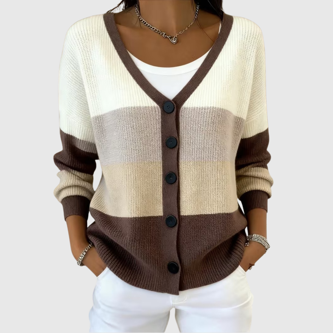Mieke | Gebreid vest met knopen