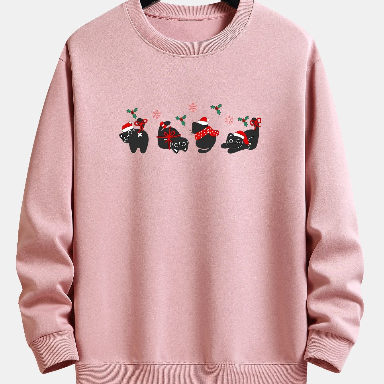Oscar | Kerstsweater met zwarte kattenprint en relaxte pasvorm