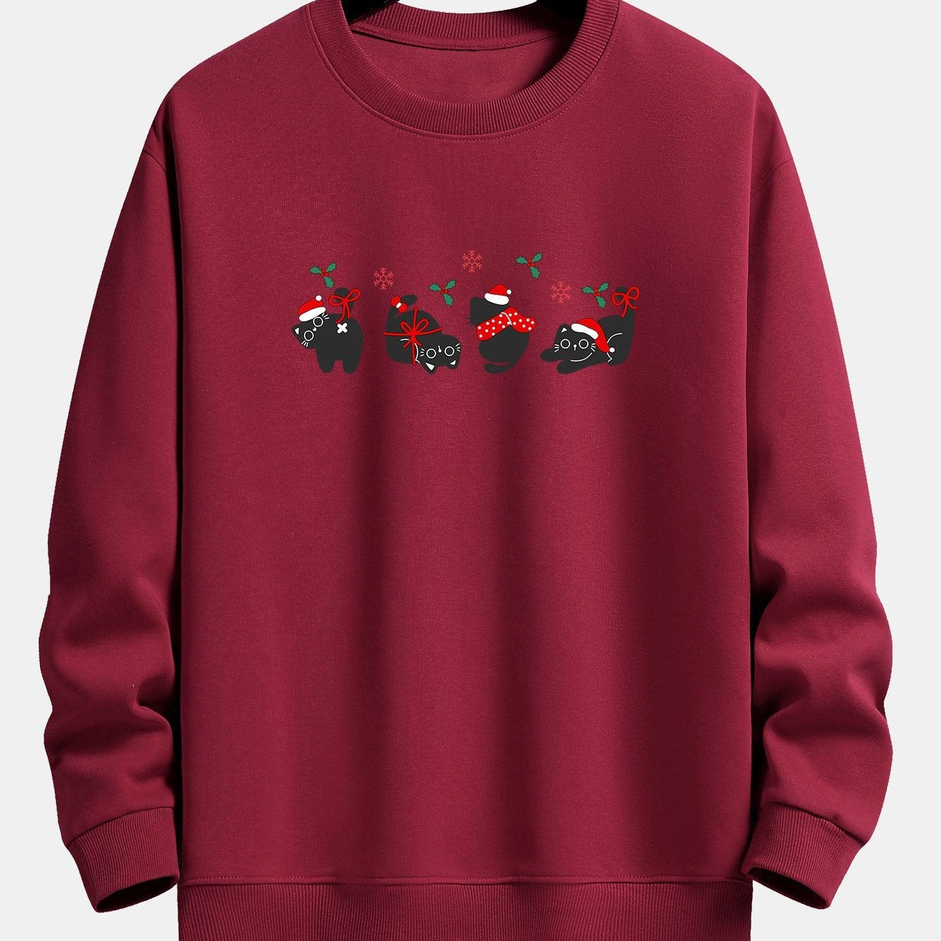 Oscar | Kerstsweater met zwarte kattenprint en relaxte pasvorm