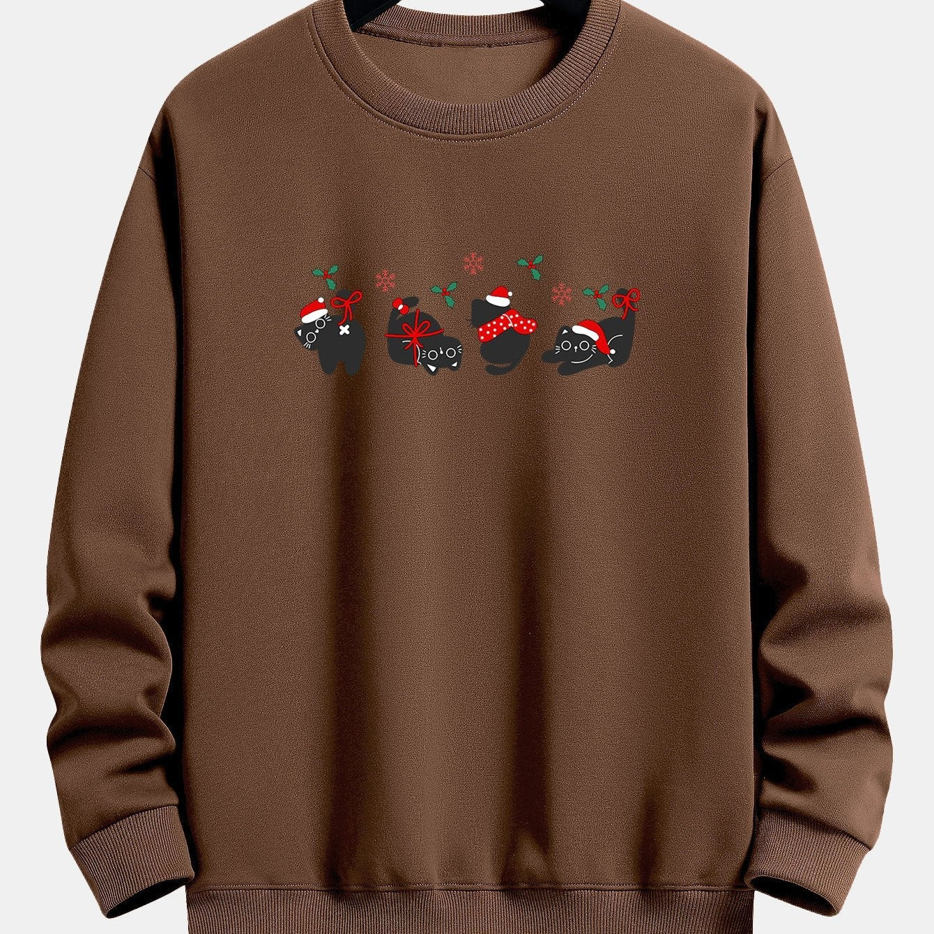 Oscar | Kerstsweater met zwarte kattenprint en relaxte pasvorm