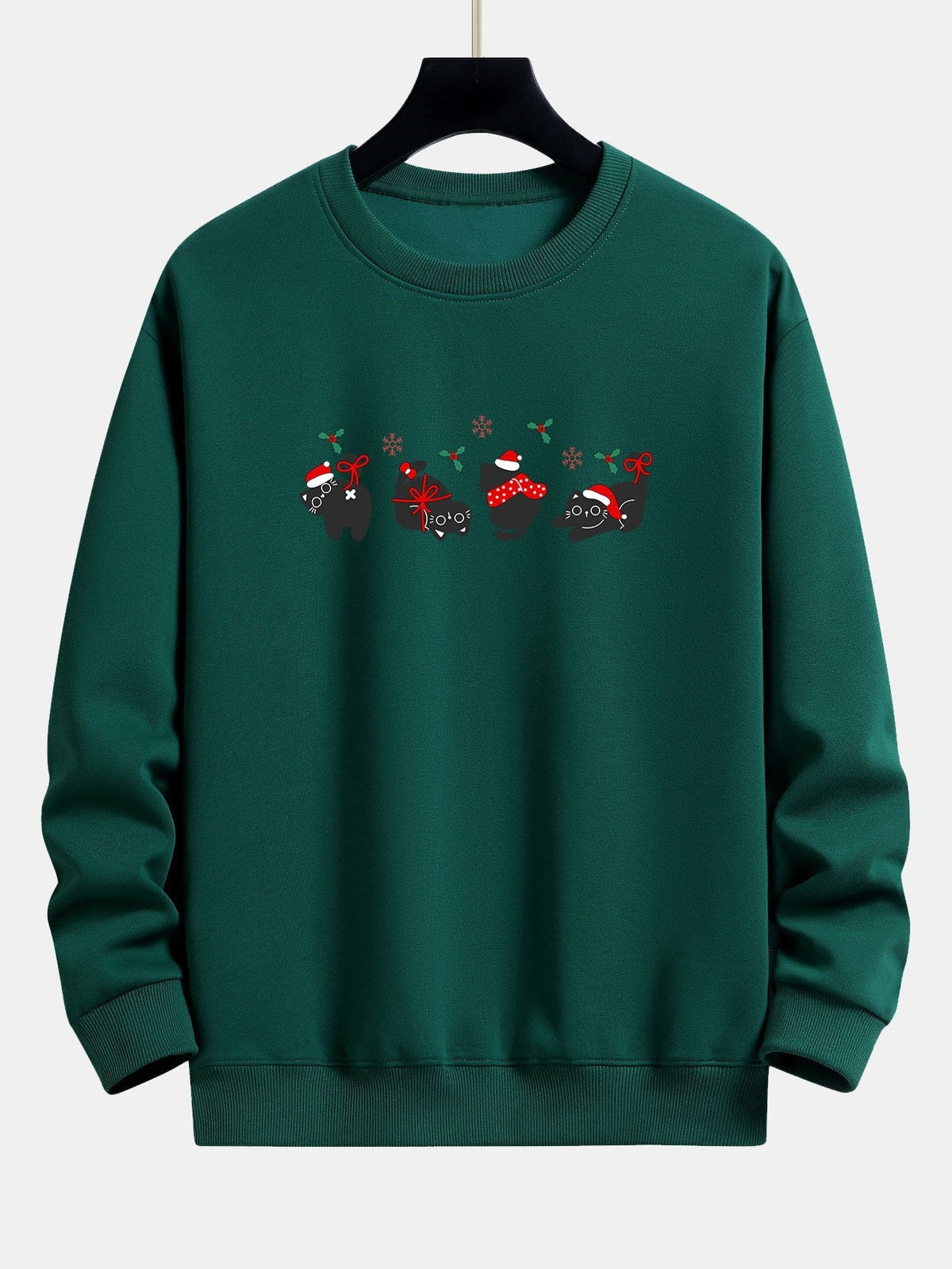 Oscar | Kerstsweater met zwarte kattenprint en relaxte pasvorm