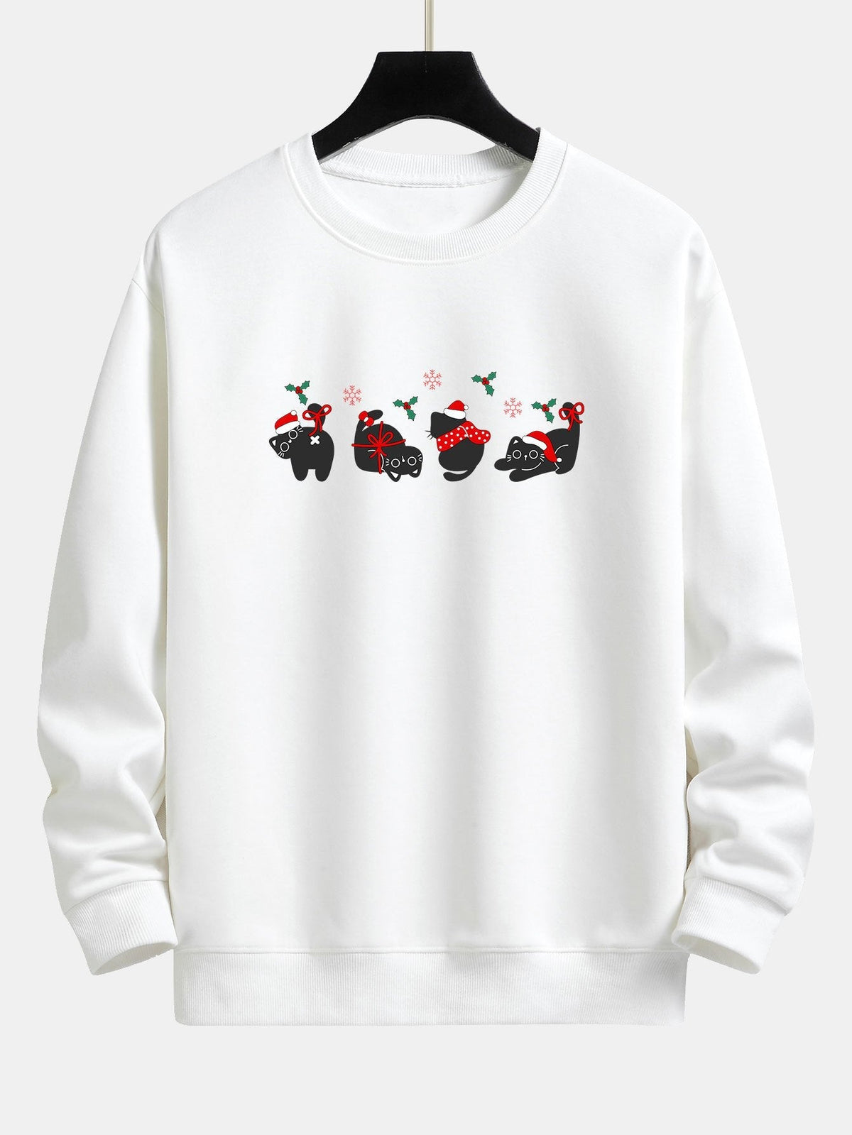 Oscar | Kerstsweater met zwarte kattenprint en relaxte pasvorm