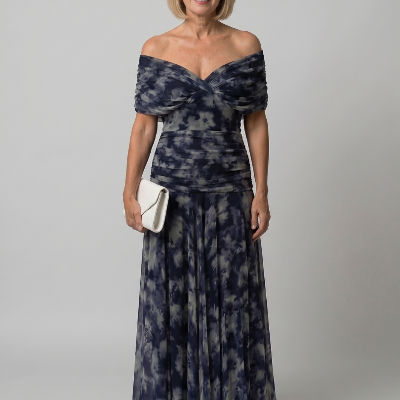 Patricia | Midi-jurk met bloemenprint in paars
