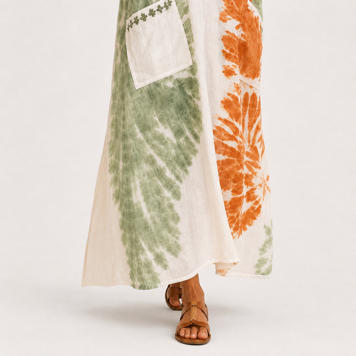 Paulien | Groene kaftan met tie-dye