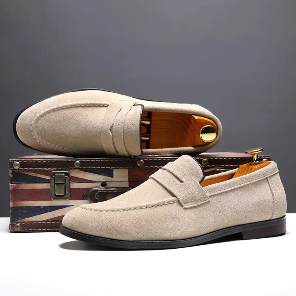 Peer | Groene suède zomerloafers