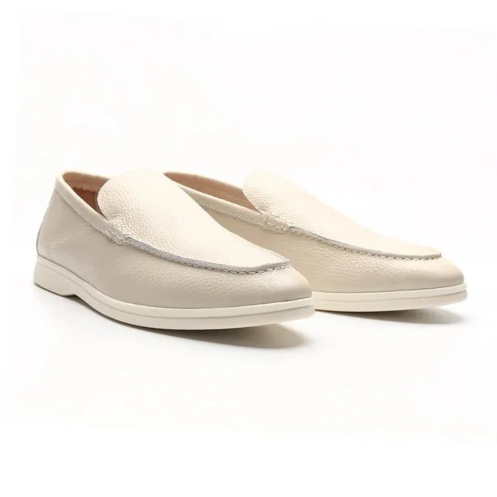 Piet | Leren loafers met structuur