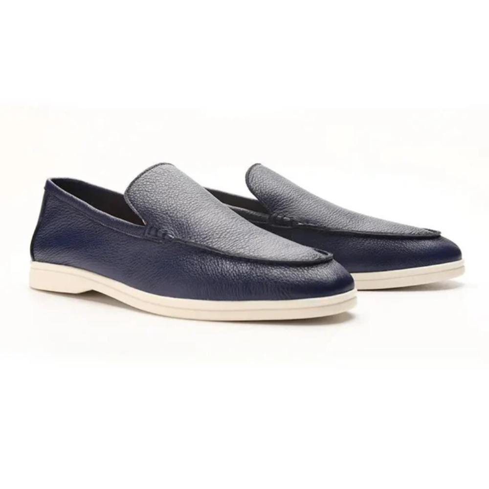 Piet | Leren loafers met structuur
