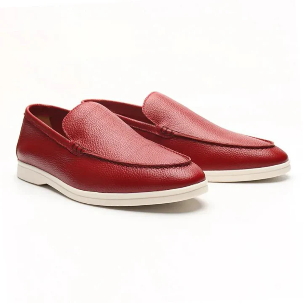Piet | Leren loafers met structuur
