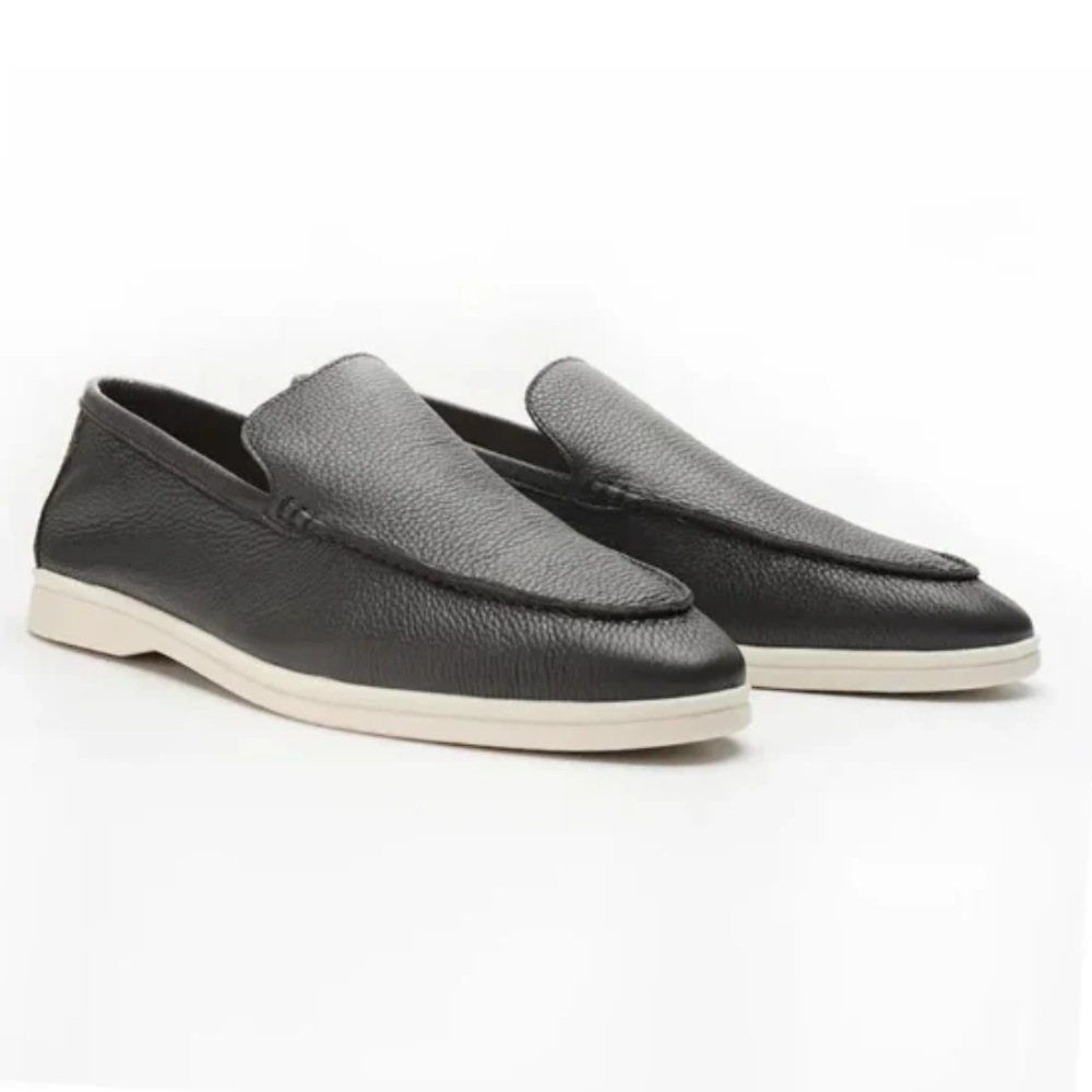 Piet | Leren loafers met structuur