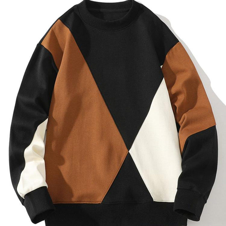 Pieter | Sweater met patchworkdetails en kleurvlakken