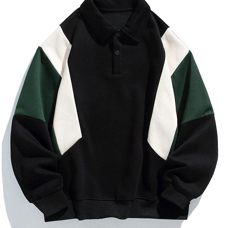 Pim | Polosweater met kleurvlakken en relaxte pasvorm
