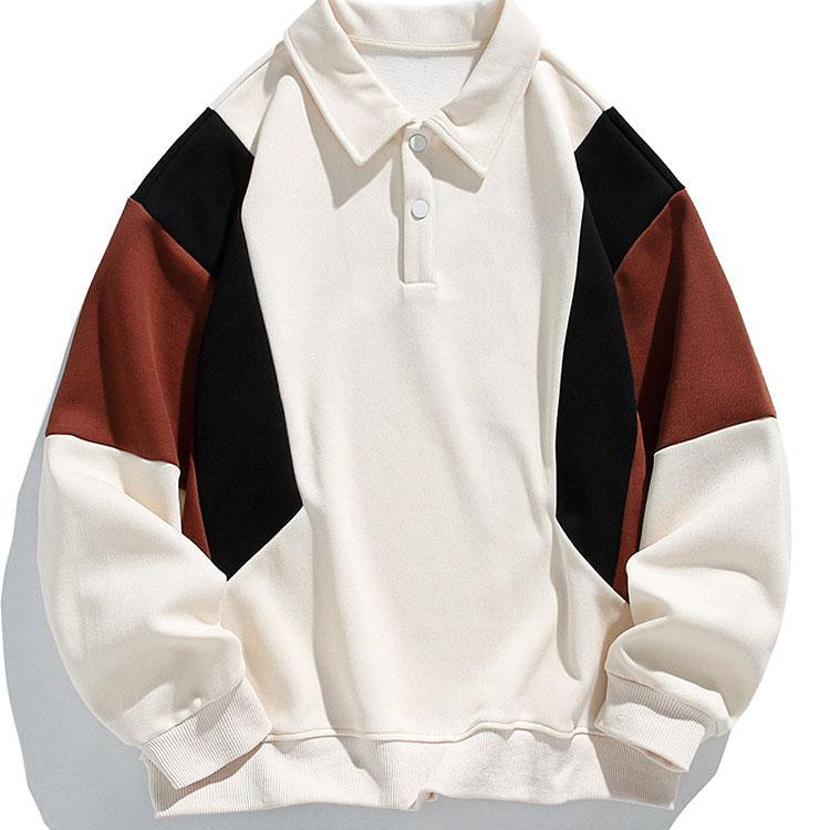Pim | Polosweater met kleurvlakken en relaxte pasvorm