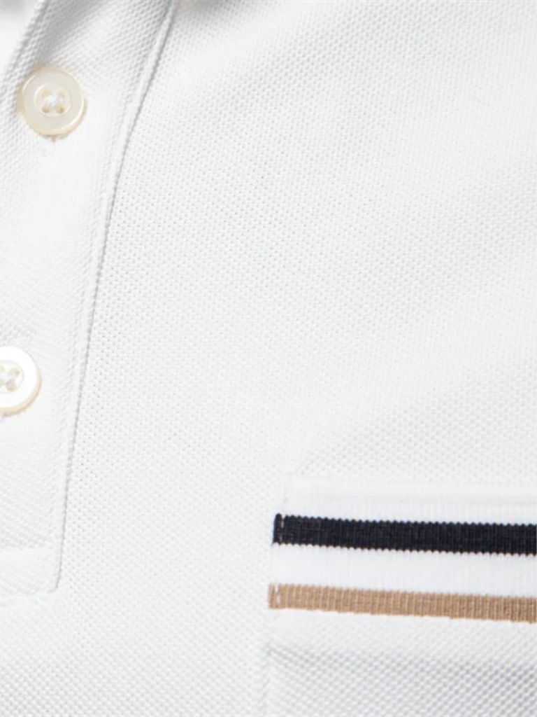Quinten | Witte polo met borstzak