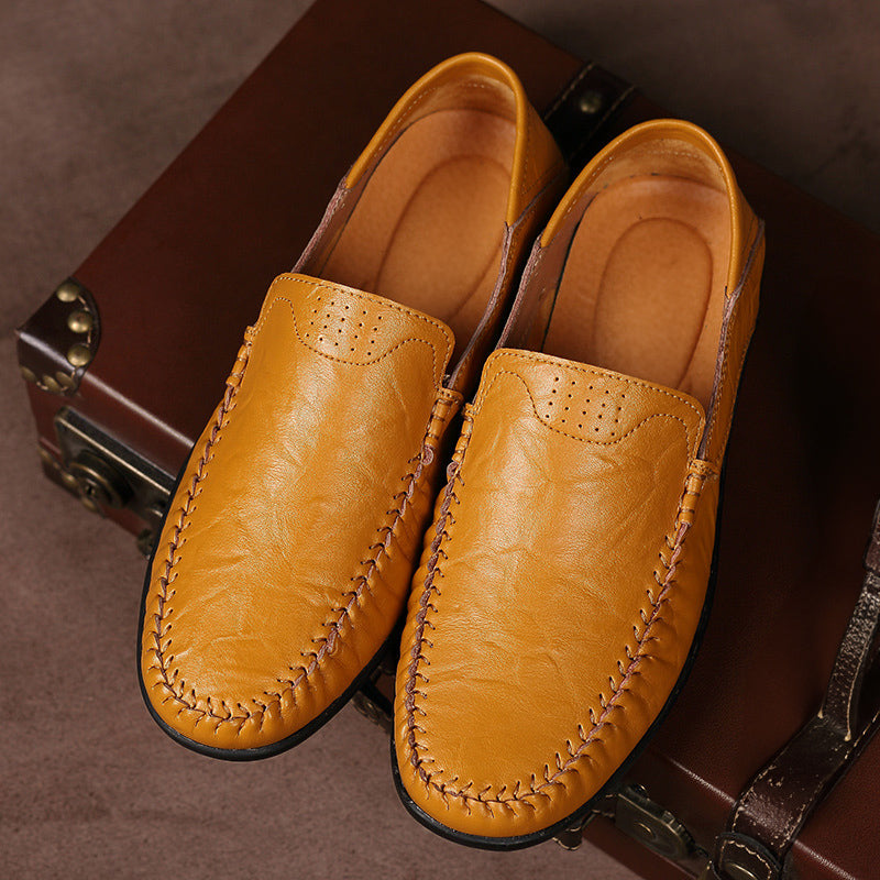 Ramon | Bruine leren instaploafers