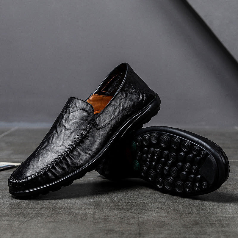 Ramon | Bruine leren instaploafers