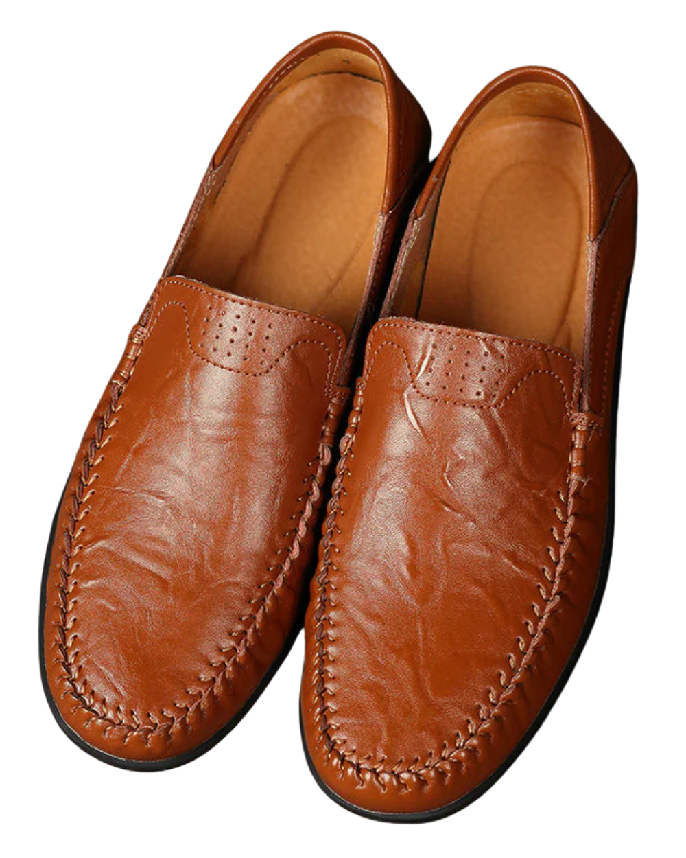 Ramon | Bruine leren instaploafers