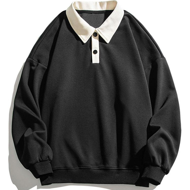 Rein | Polosweater met contrastdetails en relaxte pasvorm