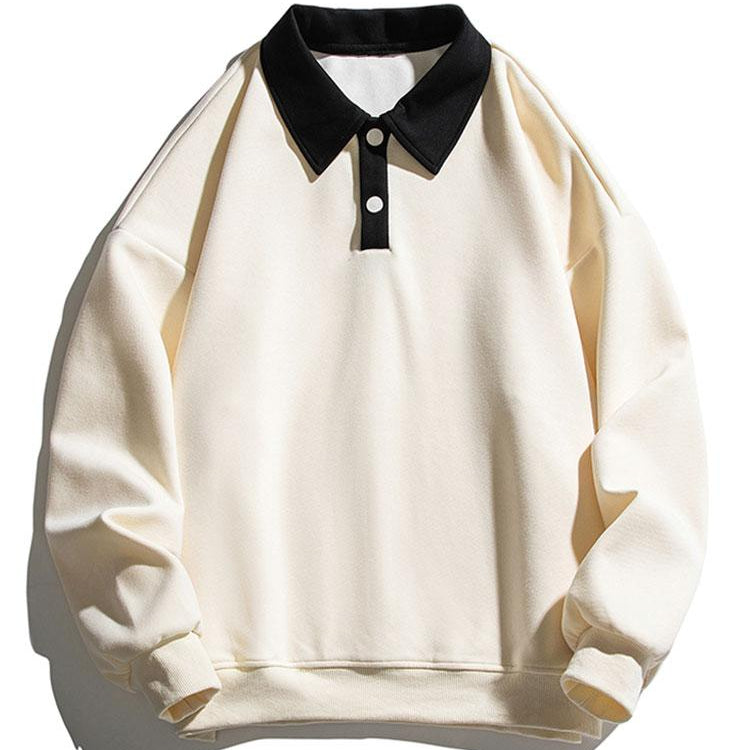 Rein | Polosweater met contrastdetails en relaxte pasvorm