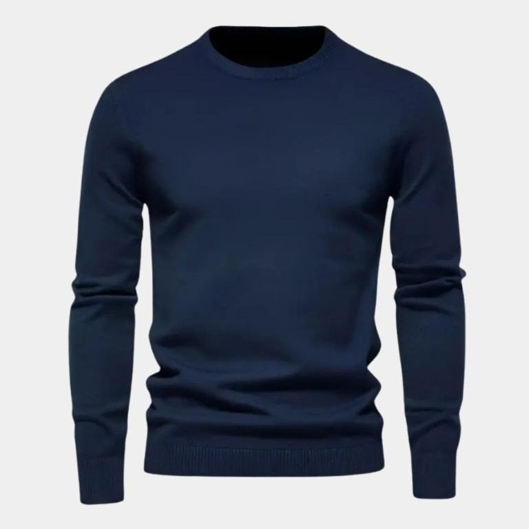 Oebele | Blauwe trui met ronde hals